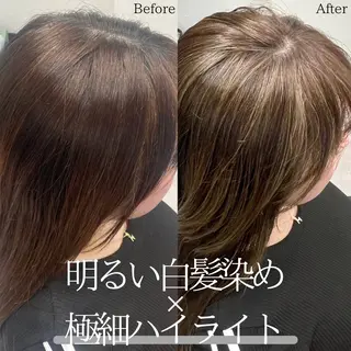セミロング カラー DX SHARE SALON所属・matka白髪ぼかし 大人ヘア/KEIKOのヘアスタイル