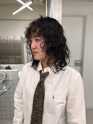 ミディアム パーマ レイヤーカット/ パーマ‪/表参道のヘアスタイル