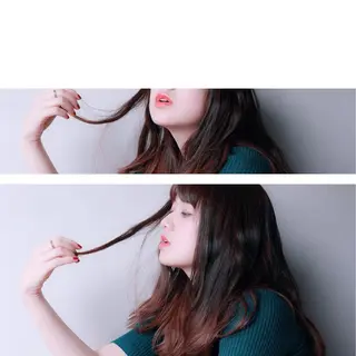 セミロング ロング カラー パーマ 川間 将彦のヘアスタイル