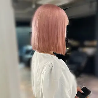 セミロング カラー 艶髪ハイトーン/ ブロンド/Nagiのヘアスタイル