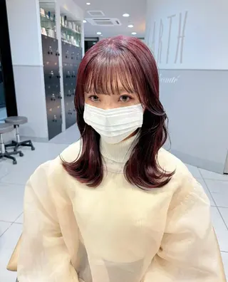 ミディアム カラー 池田 なな美のヘアスタイル