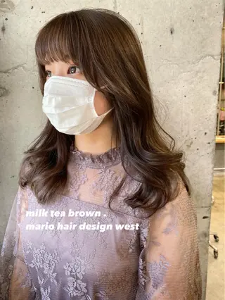 セミロング カラー 竹嶌 健吾のヘアスタイル