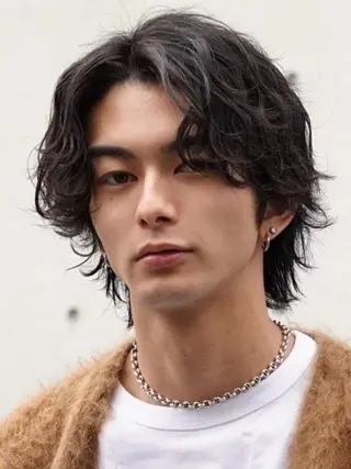 ミディアム パーマ メンズ fifth天神メンズ パーマ職人/山口皓大のヘアスタイル