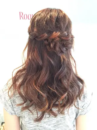 ミディアム セミロング ヘアアレンジ ヘアメ/着付け 清水玲歌のヘアスタイル