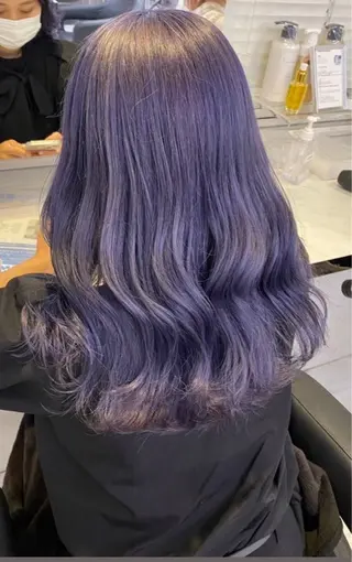 ロング 韓国ヘア/ブリーチ無 しWカラー/オリーブのヘアスタイル