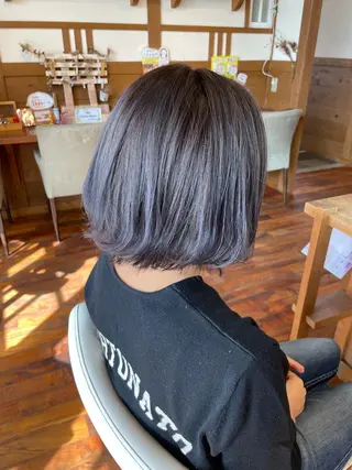 ミディアム カラー 足立 悠輔のヘアスタイル