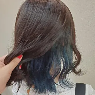 ミディアム カラー 推しアニメカラー🌈 ツヤ透明感カラー🦄のヘアスタイル