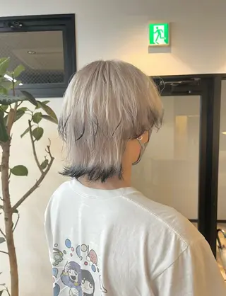 ミディアム カラー メンズ ハイトーンカラ ー/小川のヘアスタイル