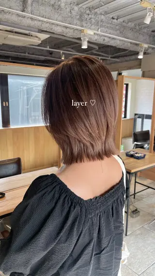 ショート カラー ボブ／髪質改善／ 銀座／CHIEのヘアスタイル