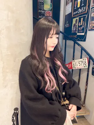 セミロング 濱川響太レディース カットモデルのヘアスタイル