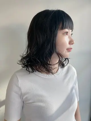 ミディアム パーマ 川間 将彦のヘアスタイル