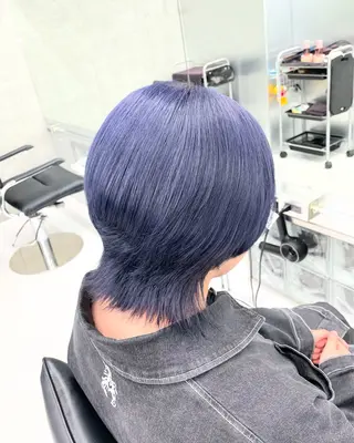 ミディアム カラー ʜᴀʀᴜᴋᴀ♱メンズ ウルフ/ブリーチのヘアスタイル