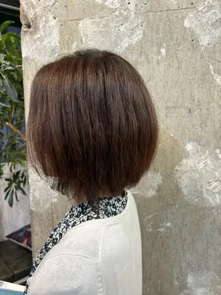 ショート カラー うるつやストレート パーマ🫧ちひろ🫧のヘアスタイル