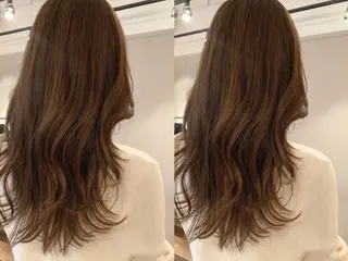 ロング カラー 透明感/オリーブ/ グレージュ/YUKAのヘアスタイル