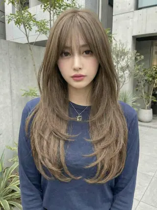 ロング 透明感カラー/レイヤ ーカット/Maoのヘアスタイル