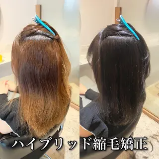 セミロング カラー パーマ ブリーチ縮毛矯正/ デサキ ショウヘイのヘアスタイル