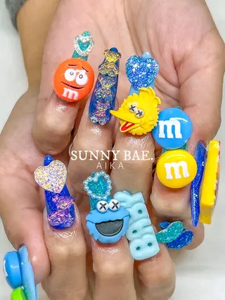 ロング ネイル SUNNY BAE.所属・Made By AIKAのネイルデザイン