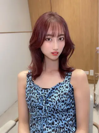 セミロング カラー 顔周り特化/韓国ヘア /レイヤー/吉野幸大のヘアスタイル