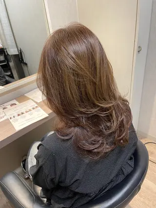 セミロング カラー ANDIAMO SAKAE  楓のヘアスタイル