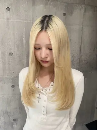 ミディアム カラー パーマ ヘアアレンジ メンズ キッズ レイヤー×ハイトーン / mihana🪐のヘアスタイル