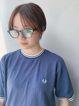 ショート カラー ボブパーマコテ巻き風 パーマNo1深江秀平のヘアスタイル