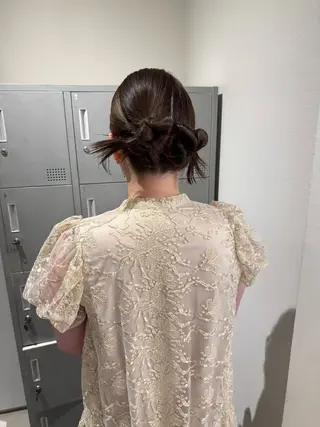 セミロング ヘアアレンジ ブリーチ/アレンジ 天満/chihiroのヘアスタイル