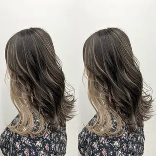 セミロング カラー ブリーチ無しダブル カラー🦕まどかのヘアスタイル