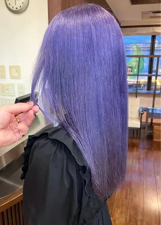 ロング カラー 髪質改善ｶﾗｰ ｹｱﾌﾞﾘｰﾁ/ﾀﾑのヘアスタイル