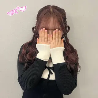 ヘアアレンジ 顔周り/暖色 /ヘアメ/あつはのヘアスタイル