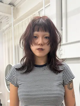 セミロング カラー ヘアアレンジ 🦠デザインカラー/ 魚瀬あおい🦠のヘアスタイル