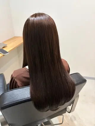 ロング omaフクダ 縮毛矯正/艶髪カラーのヘアスタイル