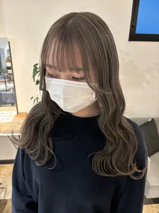 セミロング カラー 暖色カラー🍒 ケアブリーチ/akiのヘアスタイル