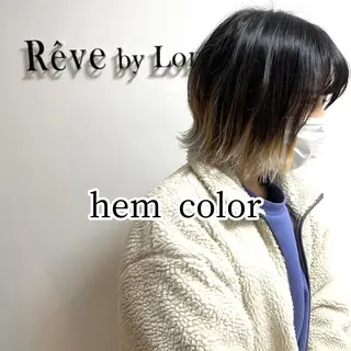 ミディアム カラー ボブ・レイヤー 田中 励也のヘアスタイル