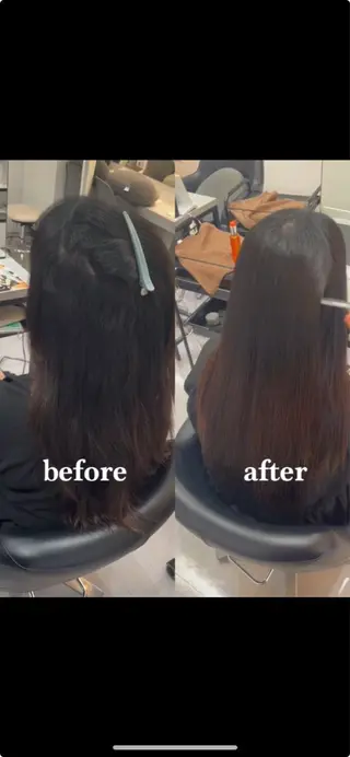 ミディアム 縮毛矯正✨️レイヤー クボタリョウのヘアスタイル