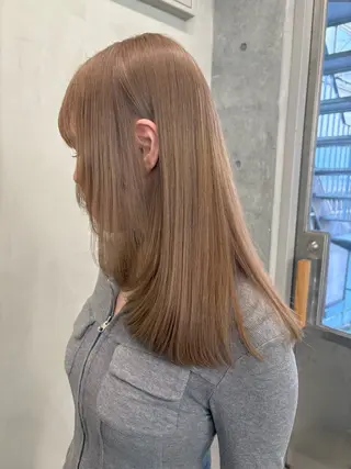 セミロング カラー レイヤー/柔色 カラー/SAkiのヘアスタイル