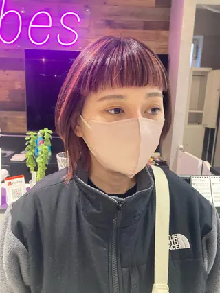 ミディアム 縮毛矯正／ダブル カラー／はづき☘️のヘアスタイル