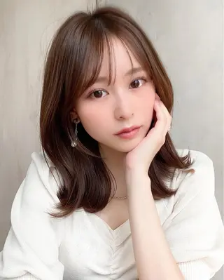 ミディアム 🧡くびれヘア/前髪 顔周り🧡久原結衣のヘアスタイル