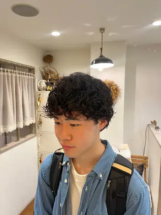 ショート メンズ Lamp所属・🌀メンズパーマ🌀 🐏丸山祐宇🐏のヘアスタイル