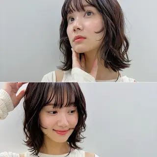 パーマ ボブ/ミディアム 親しみやすさ/さくらのヘアスタイル