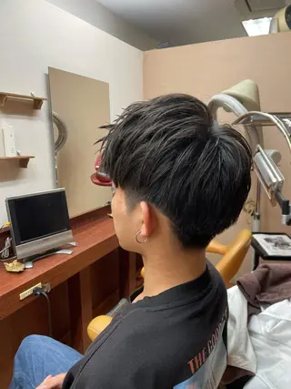 メンズ ルキ🌈ブリーチカラ ー&メンズパーマ🦄のヘアスタイル