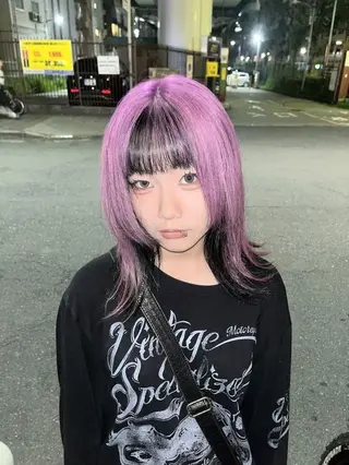 ミディアム カラー ホワイトカラー/梅田 ハイトーン/しんのヘアスタイル