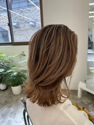 ミディアム カラー Lann HAIR MAKE所属・ボブショート/岩崎 明生のヘアスタイル