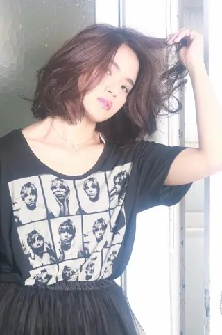 ミディアム セミロング カラー パーマ MAX BEAUTY　GINZA所属・髪質改善🌸美髪矯正 /癖毛🌸山田 隆介のヘアスタイル