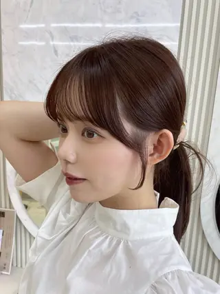 セミロング 顔周り/透明感カラー /韓国ヘア/TAKUのヘアスタイル