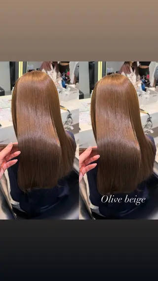 ロング カラー 艶カラー/ ストレート/くるみのヘアスタイル