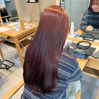 ロング カラー りあの🎀 /暖色カラー🍒のヘアスタイル