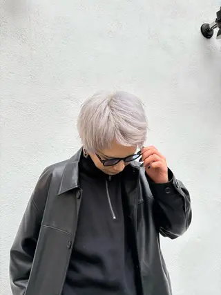 ショート カラー パーマ ヘアアレンジ メンズ キッズ HairSignature所属・ブリーチ指名神戸 No.1美容師RENのヘアスタイル