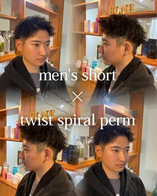 ショート メンズ 縮毛矯正とレイヤー カット/杉村凜汰郎のヘアスタイル