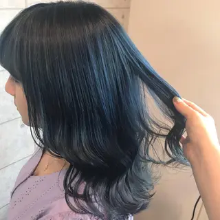 セミロング カラー knock【ノック】所属・烏丸韓国ヘア🇰🇷 ayaka🎀のヘアスタイル