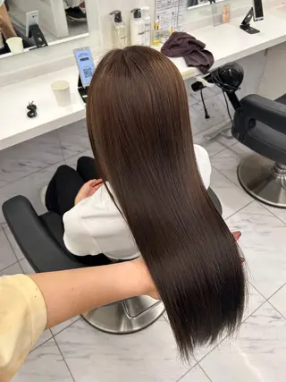 ロング カラー 🥯縮毛/レイヤー/ ベージュヘア🥯のヘアスタイル